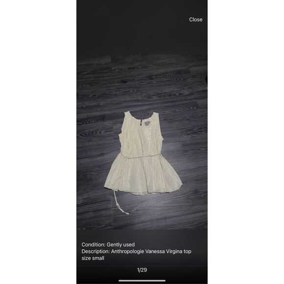 Anthropologie Vanessa Virginia Sleeveless Top - Picture 2 of 2